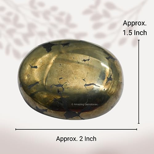 Image of Amazing Gemstone Pyrite Crystals and Healing Stones - Large Palm Stone Crystals Piedra, Crystal for Good Luck, Positive Energy, Meditation - Unique Stocking Stuffers and Birthday Gifts for Women, Men