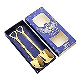 Cute Shovel Spoons Reusable 2 Pieces Stainless Steel Mini Flatware Set for Ice Cream Dessert Fruit...