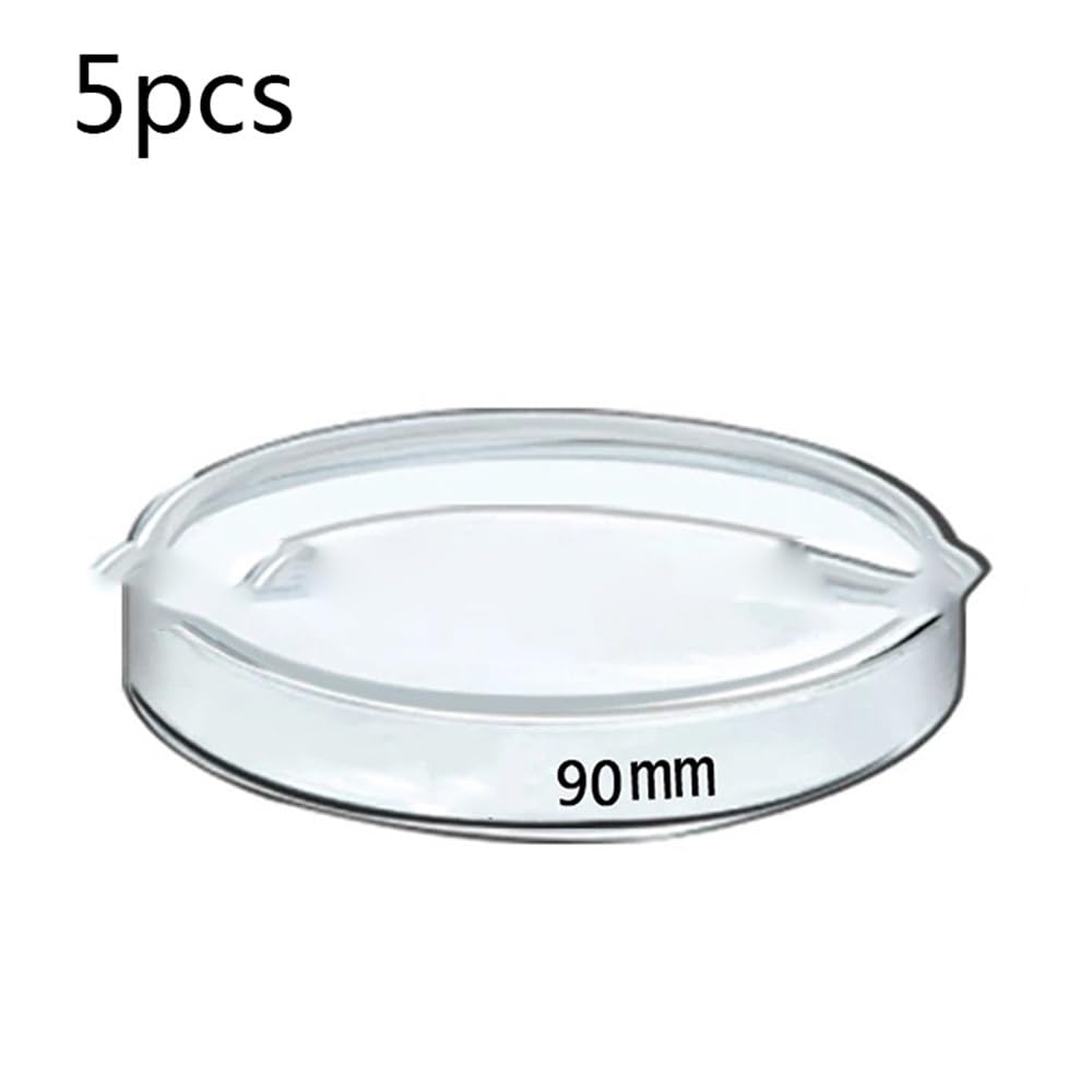 Attrezzature e forniture di laboratorio 5 pezzi/confezione di piatti in vetro borosilicato alto 90 mm a prezzi accessibili for coltura trasparenti for strumenti