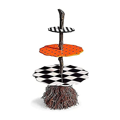 OMKMNOE Balai Snack Bowl Stand 3Pc Besitty Serveur Fruit Basket avec Détachables Panier Organisateur, Légumes Etagere, Halloween Citrouille Collation Sucrée Plate Fruits,A Cover