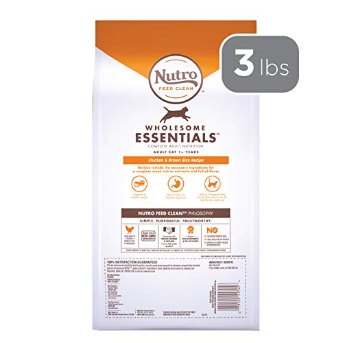 NUTRO WHOLESOME ESSENTIALS Adult Indoor Natural Dry Cat Food for Healthy Weight Farm-Raised Chicken & Brown Rice Recipe… - Image 3
