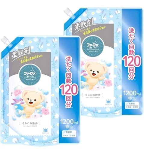 【まとめ買い】 ファーファ ストーリー 柔軟剤 そらのお散歩 フローラルソープの香り つめかえ用 1200ml 2個セット