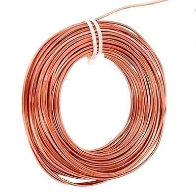 Bobine de fil de cuivre, Bobine de cuivre T2 de 10 m, diamètre 1,1 mm, calibre 1,2 mm, fil de cuivre pur 16-18, conductivité électrique(1.2mm X 10M)