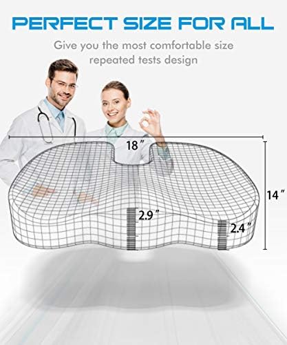 NOWTRY Seat Cushion Memory Foam Cushions for Coccyx Tailbone Sciatica Pain Relief Orthopedic Car Seat Cushion Pads Lower Back Support for Office Seat Wheelchair Chair Car Seat Wheelchair (Black)