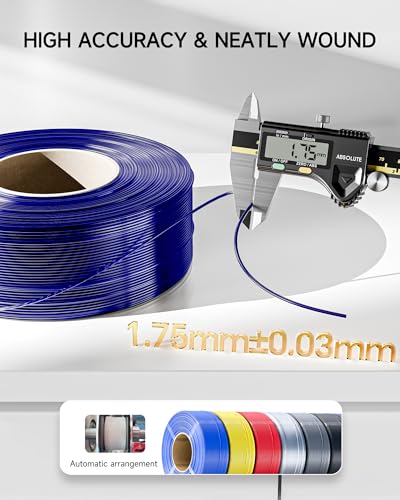 Image of Creality PETG Filament Refill 1.75mm 3D Printer Filament, 1kg (2.2lb) Refilament for Bambu Lab Reusable Spool, Dimensional Accuracy ±0.03mm, Transparent Blue