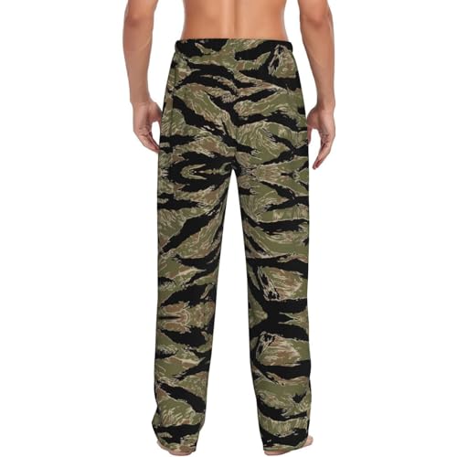 Tiger Stripe Camo Print Men Relaxation Pajama Pants Soft Lightweight Lounge Bottoms With Drawstring Pants3
