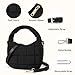 BOSTANTEN Small Puffer Crossbody Bags for Women Mini Purse Nylon Crescent Tote Handbag with Adjustable Strap Black