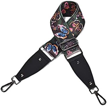 Beacone Butterfly Shoulder Strap Adjustable Replacement Crossbody Handbag Purse Strap Belt (Black)