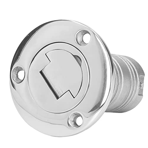 Fafeicy 38mm Boat Deck Fuel Filler, tappi di gas marino in acciaio inox con tappo senza chiave, porta di iniezione di acqua per barche camion caravan rimorchi(ACQUA), Strumenti Manuali