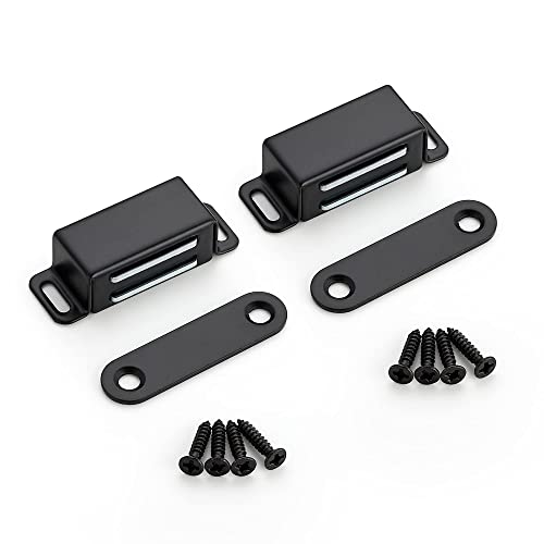 Image of Ravinte 24 Pack Black Magnetic Door Catch, Matte Black Cabinet Magnets, Strong Magnetic Catch Latch for Kitchen Cabinets, Drawers & Cupboards, Stainless Steel Closures