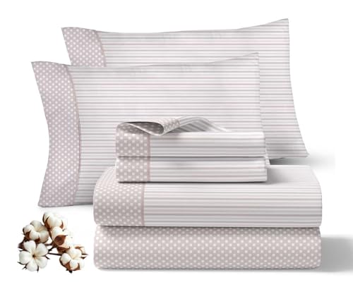 Viuda de Tolra - Juego Sábanas Primavera/Verano | 100% Algodón 144 Hilos | Incluye Sábana Encimera, Bajera Ajustable y Funda Almohada | Modelo Esperanza (Maquillaje, Cama 180cm (2 Fundas Almohada))