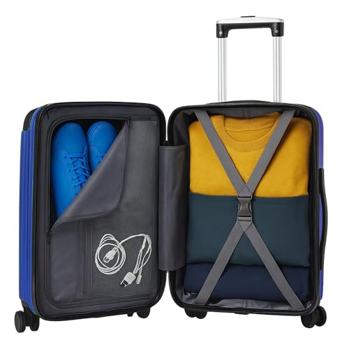 World Traveler Dejuno Cornwall Lightweight Hardside Spinner Luggage, Navy, Carry-On3