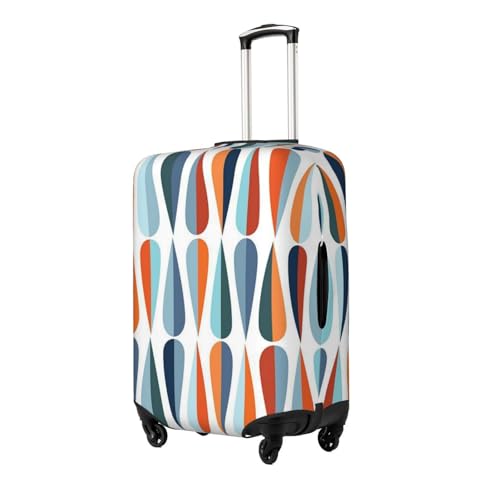 Mid Century Modern With Drop Shapes Print Luggage Suitcase Covers Elastic Washable Luggage Protector Luggage Covers For Suitcase2