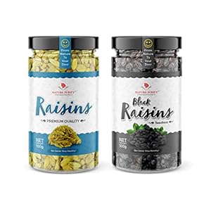 Nature Purify Dry Fruits Green Raisins + Black Raisins | Healthy and Delicious | Kishmish – 1kg (Pack of 2)