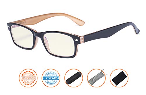 Cessblu Blue Light Filter Eyeglasses,Anti Blue Rays Readers,Computer Reading Glasses For Men Women(Black-Brown) +0.5 #TOP1