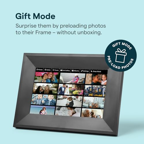 Image of Skylight Digital Picture Frame 2 - 10 inch Full HD Wi-Fi Touch Screen, 16GB Digital Photo Frame, Load Photos & Videos Directly from Phone, Anti-Glare - Ideal for Personalized Gifting, Black