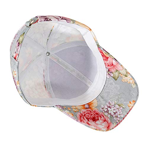 Zlyc Women Fashion Floral Print Baseball Cap Hawaiian Adjustable Snapback Dad Hat (Pink) #TOP6