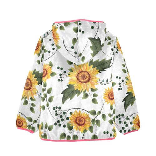 OTVEE Floral Spring Sunflowers Kids Hoodie Jacket Fall Spring Full Zip Warm Outwear Coat2