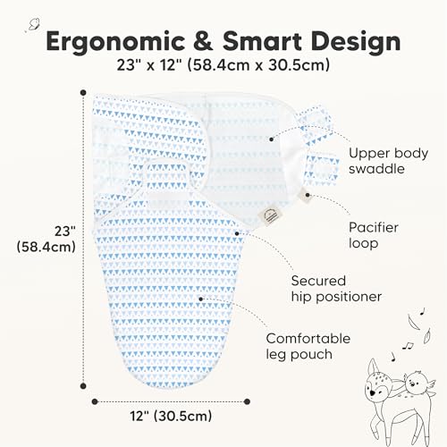 Image of 3-Pack Organic Baby Swaddle Sleep Sacks - Swaddles for Newborns, Infant 0-3 Months, Baby Girls, Boys, Soft & Snug Newborn Sleep Sack, Nursery Swaddling Blankets (Storm, OS)