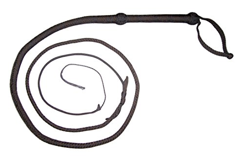 6 Foot Long 16 Plait Black Nylon Shot Loaded Bullwhip Whips Bull Whip. SKU# SNY39