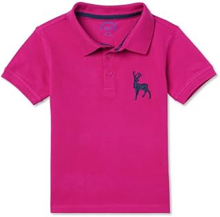 ZION Polo Tshirt for Boys — Cotton Halfsleeve Polo Tshirt with Deer Embroidery | Soft & Comfortable Fabric | for School, P... Price In India