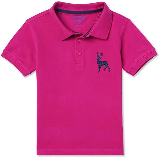 ZION Polo Tshirt for Boys — Cotton Halfsleeve Polo Tshirt with Deer Embroidery | Soft &amp; Comfortable Fabric | for School, P...