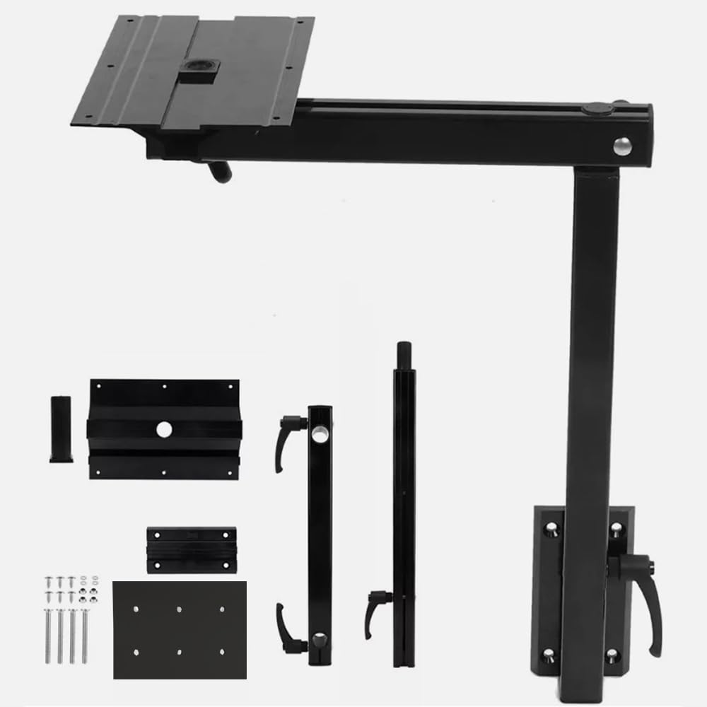 Blendra 360° Swivel Adjustable Table Legs with Adjustable Height for Motorhome Campervans Conversions Lorry Boat (Black)