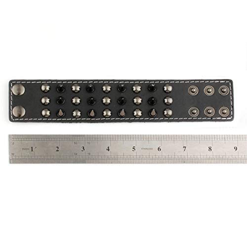 Eigso Punk Leather Studded Cuff Bracelet For Men Women Retro Vintage Classic Spikes Rivets Wristband Adjustable #TOP2
