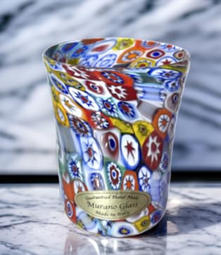 ベネチアングラス　ムラノ　ベネチアンガラス　ムラーノ　ミルフィオリ Amazon | 【 Itary Art tableware 】ベネチアンガラス ミルフィオリ