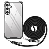 BEIMEITU Crossbody Strap Case for Samsung Galaxy S26, Transparent Cover with Adjustable Neck Cord Lanyard, Clear PC and TPU Bumper Lanyard Phone Case for Samsung Galaxy S26
