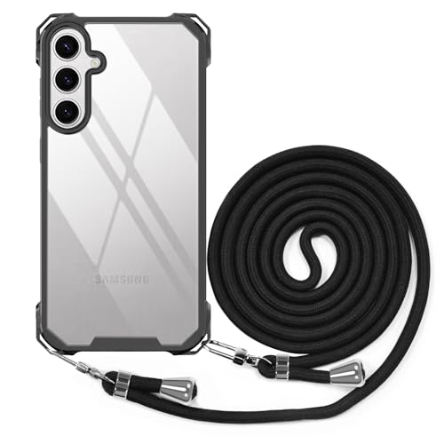 BEIMEITU �X�g���b�v �N���X�{�f�B �P�[�X Samsung Galaxy S25 FE�p�A�l�b�N�R�[�h�X�g���b�v�t�������N���X�{�f�B�J�o�[�ASamsung Galaxy S25 FE�p�N���APC�����h���[�h�d�b�P�[�X