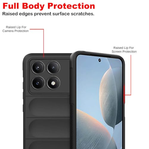 Image of amazon basics Mobile Cover for Poco X6 Pro 5G / Mi Redmi K70E 5G | Full Camera Protection | Liquid Silicon Case | Flexible Bumper Case for Poco X6 Pro 5G / Mi Redmi K70E 5G (Black)