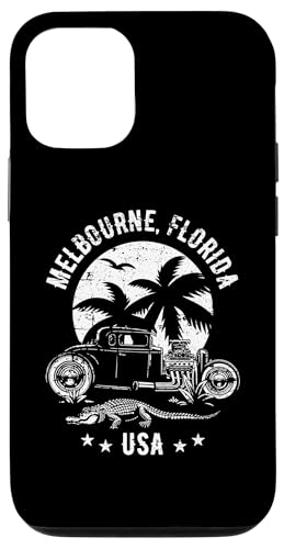Carcasa para iPhone 12/12 Pro Melbourne Florida Sunset Hotrod Diseño envejecido