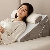 三角クッション 三角枕 7-in-1 高反発 背もたれ クッション 腰枕 傾斜枕 膝枕、足枕 就寝用、ランバーサポート、テレビ枕に最適