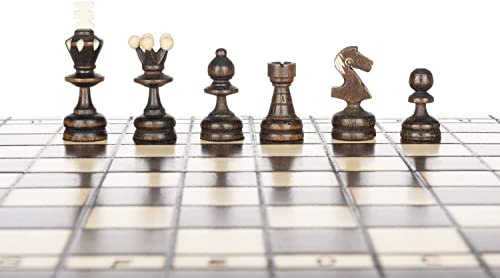 Beautiful Handcrafted Wooden Chess Set with Wooden Board and Handcrafted Chess Pieces - Gift idea Products (13.75" (35 cm) Burnt) - Thumbnail 3