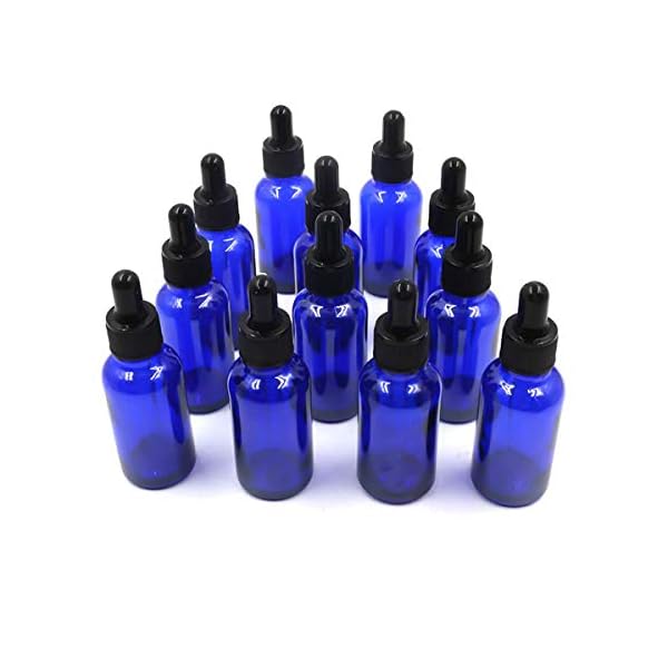 12 Stück, 30 ml Glasflasche, blau, leere Flasche mit Glasflasche, für ätherische Öle – Bild 4