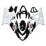 Plastic Black White Fairing Fit for Suzuki 2004 2005 GSXR 600/750 Injection ABS Bodywork New Aftermarket Bodyframe Kit Set 04 05 GSX-R 600 750 Y34