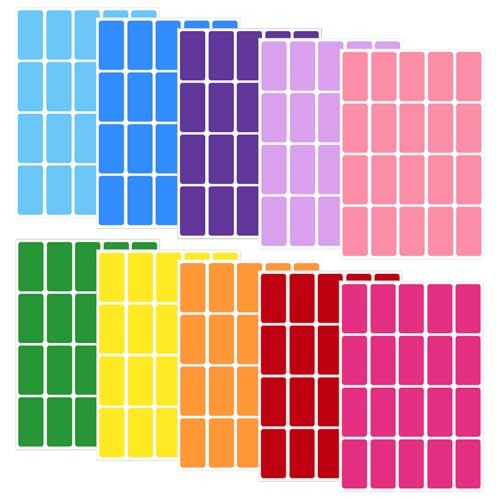 SYEYCW 400 Piezas Etiquetas Adhesivas, Pegatinas Colores 40 mm × 19 mm, Etiquetas Rectangulares para Escribir, Mermeladas, Almacén, Oficina, 10 Colores
