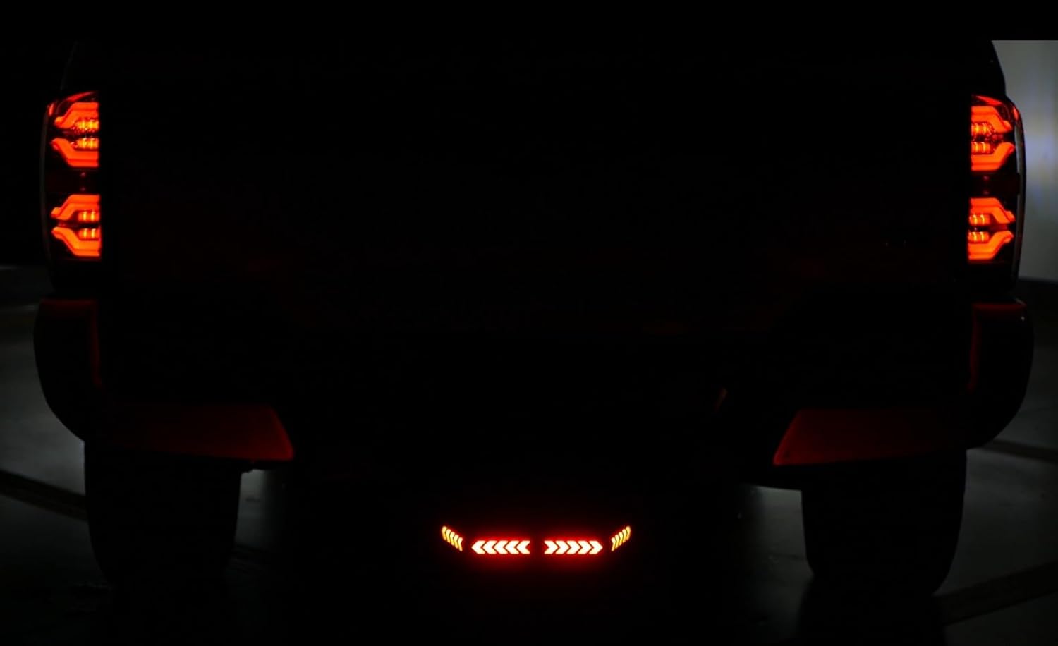 Black Towing Hitch Trailer Tow Hitch Step Rear Bumper Guard with LED Tail Brake Light Sequential Turn Signal Lamp Backup for 2" Hitch Receiver Pickup Truck SUV