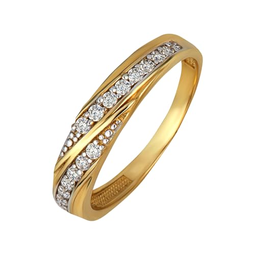 10K and 14K Yellow Gold Women's Signature Wedding Band and Engagement Ring with Multiple Size