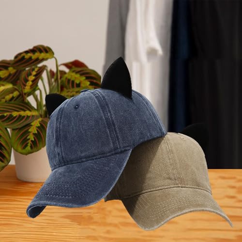 Image of Mens Baseball Cap Baseball Hat Funny Trucker Hats for Men Women Cute Beanie Distressed Cap Ponytail Hat for Women