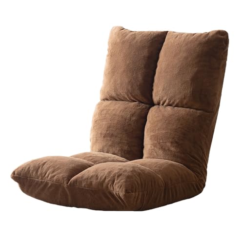 アイリスプラザ 座椅子 もこふわ 厚さ16p 柔らかな肌触り フロアチェア リクライニング ブラウン 厚さ16cm 極厚座面 コンパクトなサイズ 一人掛けソファ ローソファ NFC-C