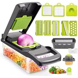 Picador De Verduras En Juliana MANDOLINA DE COCINA 12 EN 1, RALLADOR Y CORTADOR DE VERDURAS PROFESIONAL, PATATAS, ZANAHORIA, CEBOLLA, CALABACIN, SEPARADOR DE HUEVOS, JULIANA, CORTA TODO TIPO DE FRUTAS Y VERDURAS
