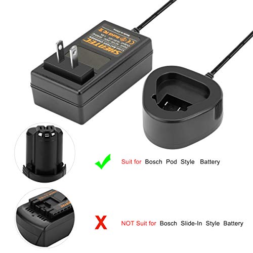 Shentec 10.8V-12V Li-Ion Charger Bc330 Bc430 Al1115Cv Compatible With Bosch Gba12V30 Bat411 Bat411A Bat412 Bat412A Bat413 Bat413A Bat414 D-70745 2607225146,10.8V-12V Li-Ion Pod Style Battery thumb #6