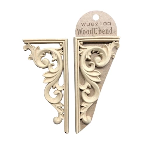 Apliques de pergaminos moldeables WoodUbend para decorar esquinas de muebles viejos y artesanía