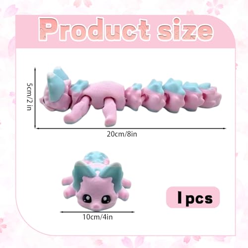 YSFVNP 3D Printed Fox, 3D Animals, 3 D Printed Animals The Cotton Candy Fox 8 Inches - 3D Printed Fidget Fantasy Creature ﻿