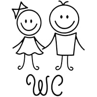 TPZORJX 1 Piece Bathroom Door Cartoon Sticker, 17 * 13cm,