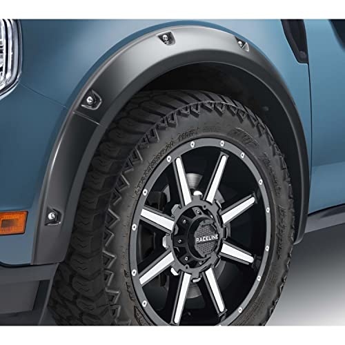 Bushwacker Pocket/Rivet Style Front Fender Flares | 2-Piece Set, Black, Smooth Finish | 20139-02 | Fits 2022 Ford Maverick