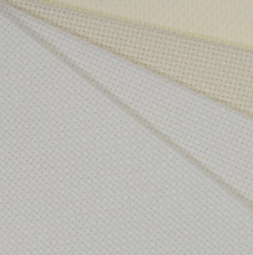 Image of KCS 4 pc of 12 inch x 18 inch(30cmx45cm) 14CT Counted Cotton Aida Cloth Cross Stitch Fabric (Antique White+Cream)
