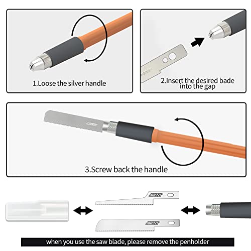 ABEST Ersatz Handsägeblätter Mini Bastelmesser Modellbaumesser Mikromesser Sägeblätter zum Schneiden von Ästen und Baumgliedern (12)
